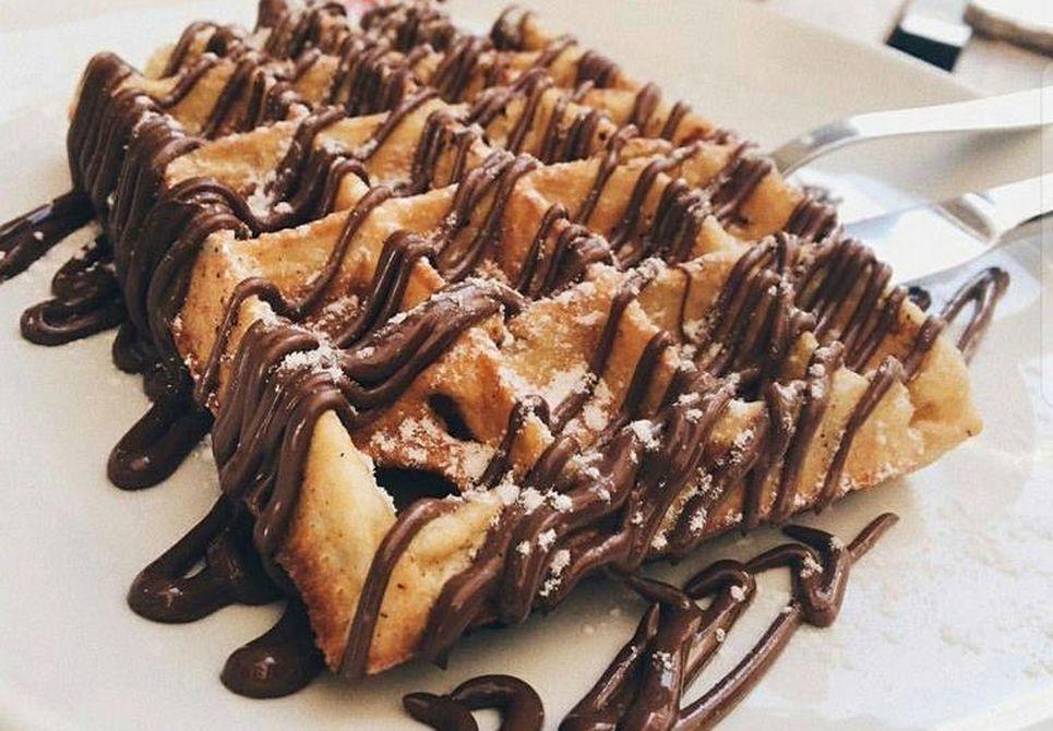 Пирог цветок с начинкой nutella